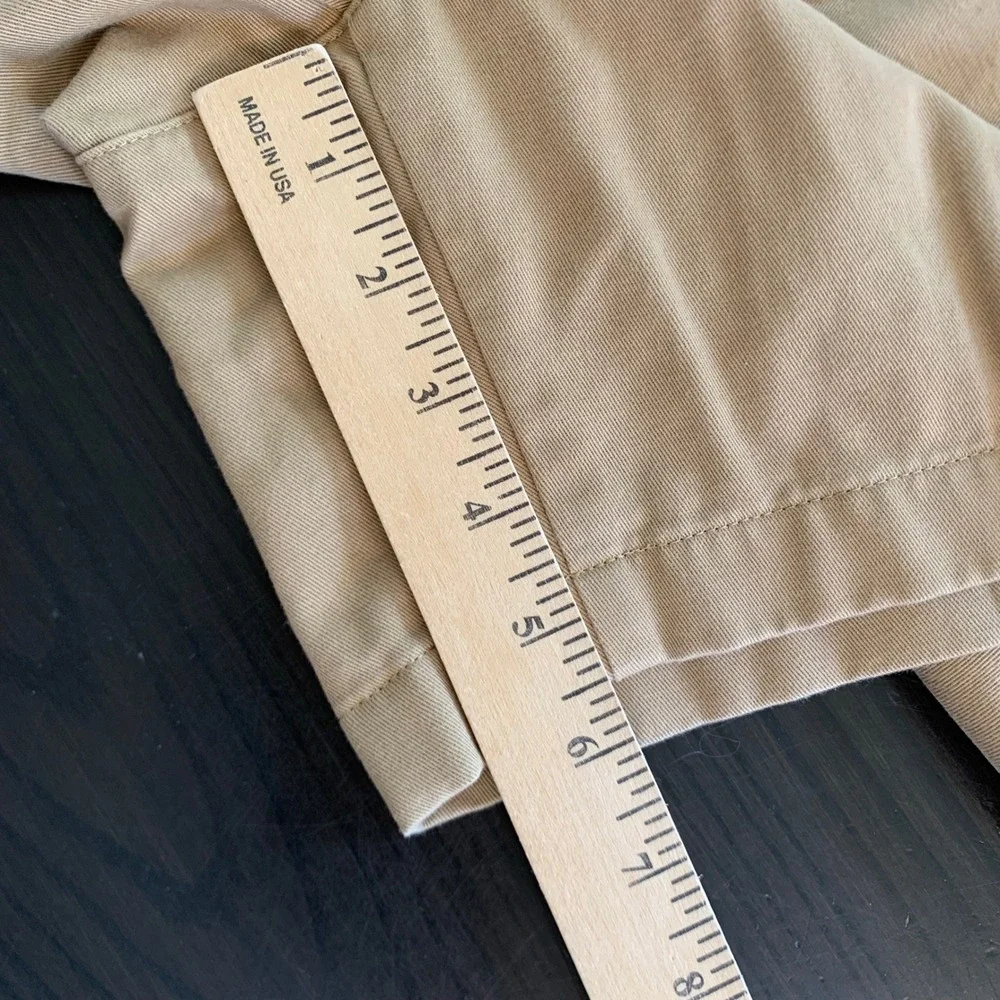 Lands End Mens 40 Traditional Fit Chino Shorts Khaki Tan 100% Cotton 300888